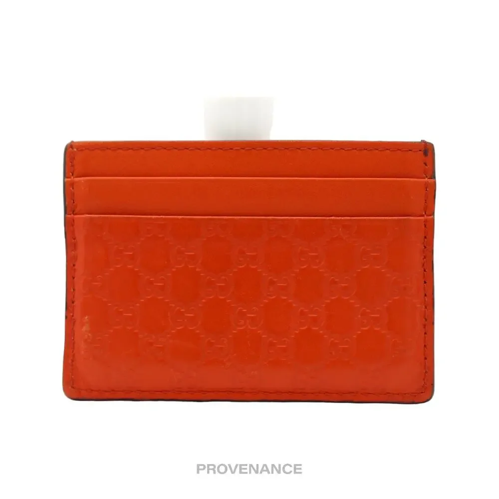 🔴 Gucci Card Holder Wallet - Orange MicroGuccissima Leather - Picture 2 of 4